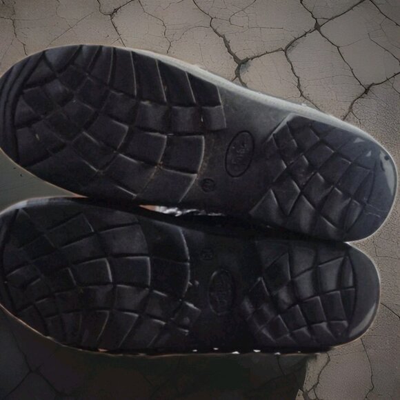 Justice Girls  Black Fur-lined Lace-up Fold Winter Boots W/Sequins Size 8 - Picture 6 of 8